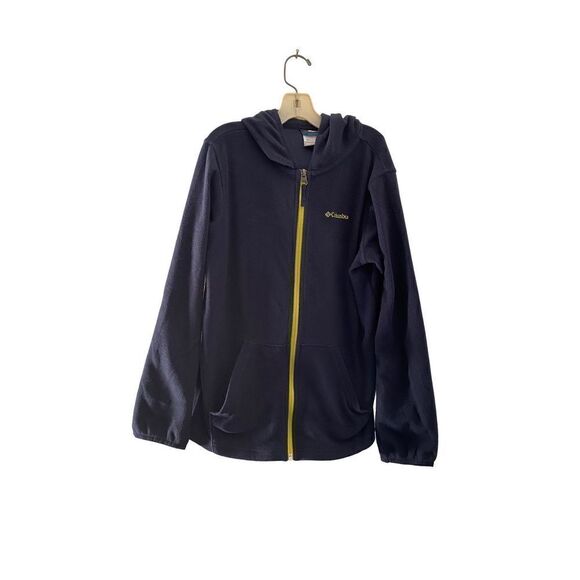 Columbia unisex Childs navy blue fleece full, zip, light weight jacket, size med - Picture 1 of 4